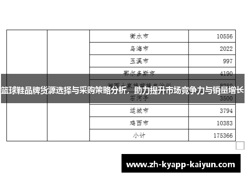 篮球鞋品牌货源选择与采购策略分析，助力提升市场竞争力与销量增长