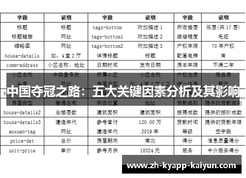 中国夺冠之路：五大关键因素分析及其影响